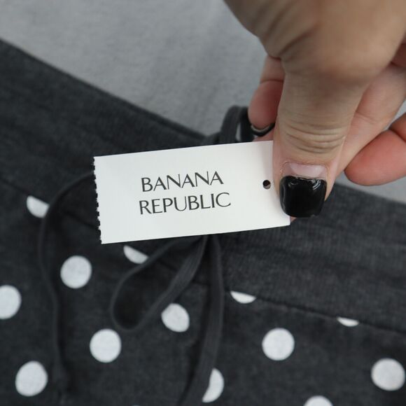 Banana Republic Skirt Womens S Black Polka dots Drawstring Stretchable Waist - Picture 15 of 16